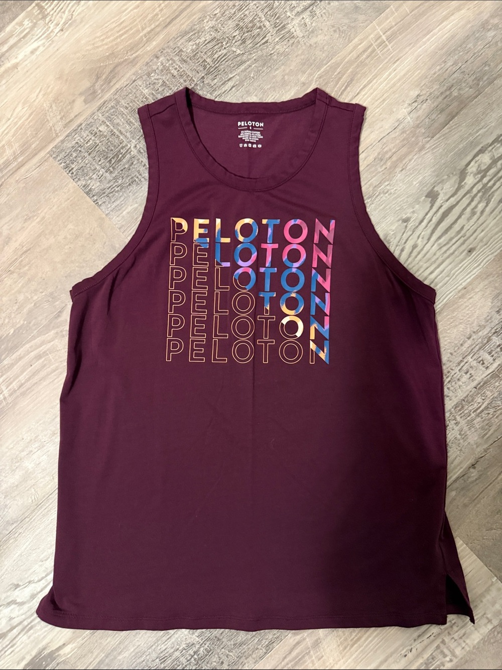 Peloton Women's Burgundy Tank with Multicolor Logo